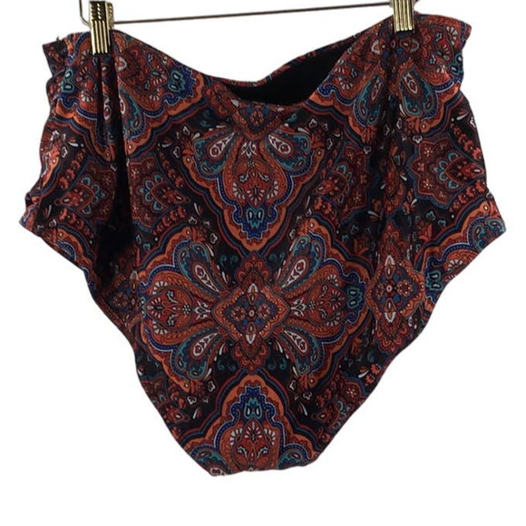BLOOMCHIC sz 26 4x plus orange bandana print high waist bikini bottom NWT B40 - Picture 4 of 6